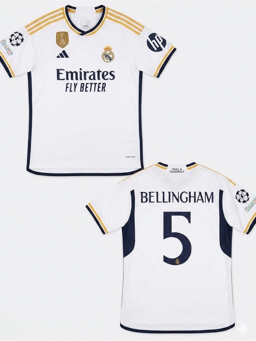 Real Madrid Jude Bellingham #5 Jersey NWT 2023-24 Adidas Champions League Sz XL